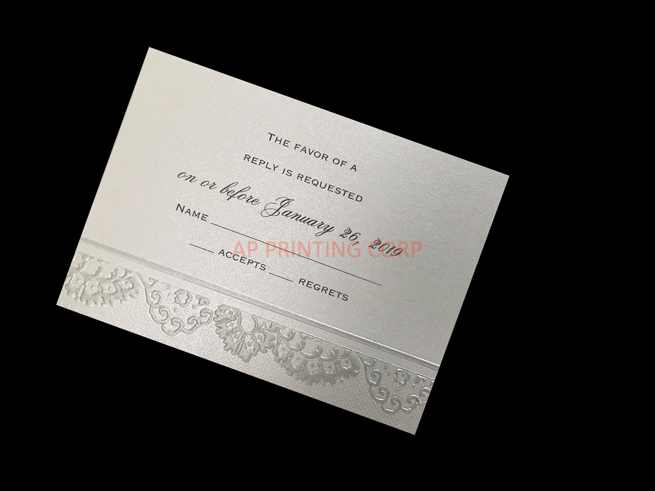 Lace Embrace [CC-41] Fancy Luxury Wedding Invitation