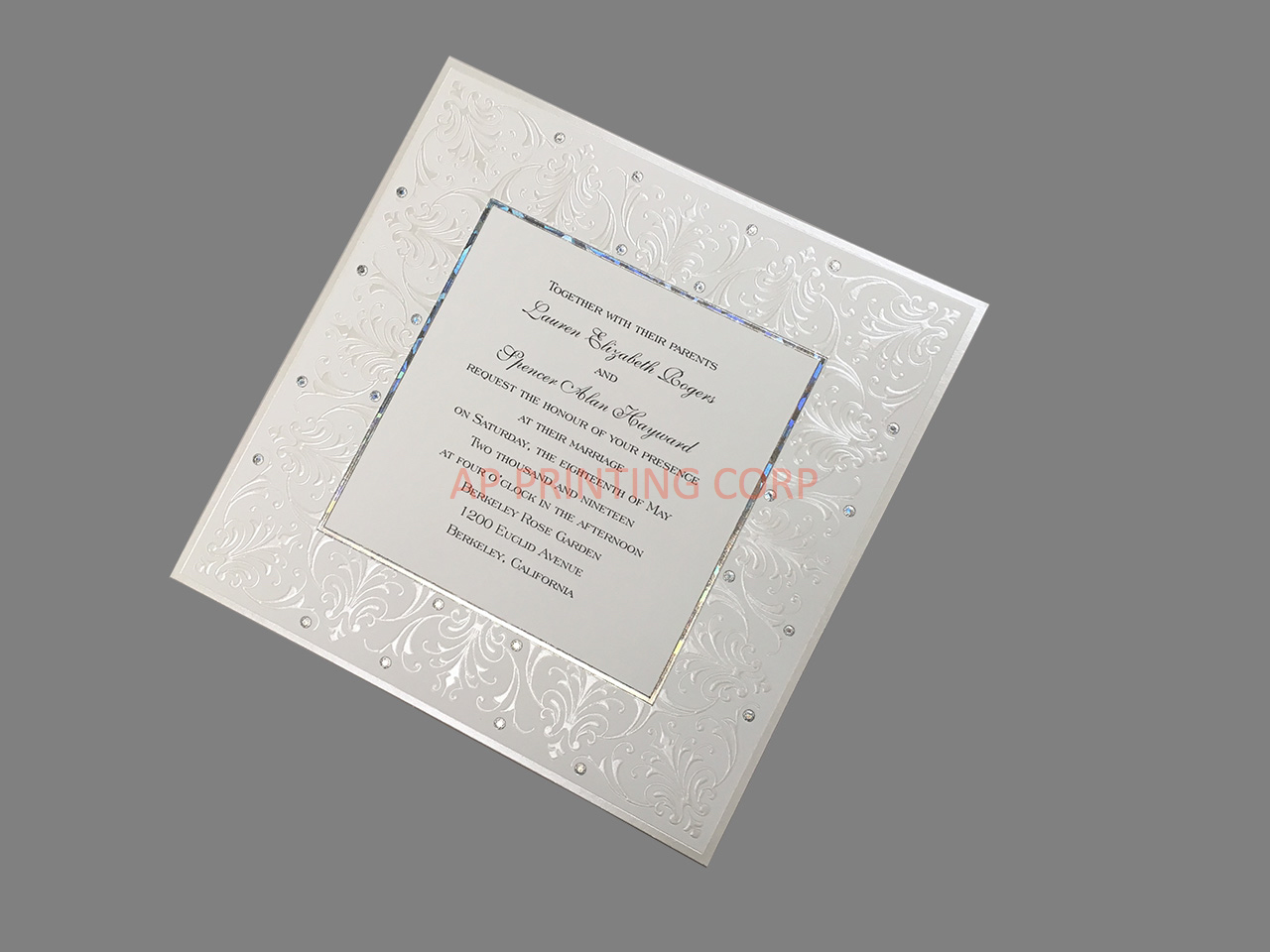 Jeweled Love [CC-67] Fancy Luxury Wedding Invitation