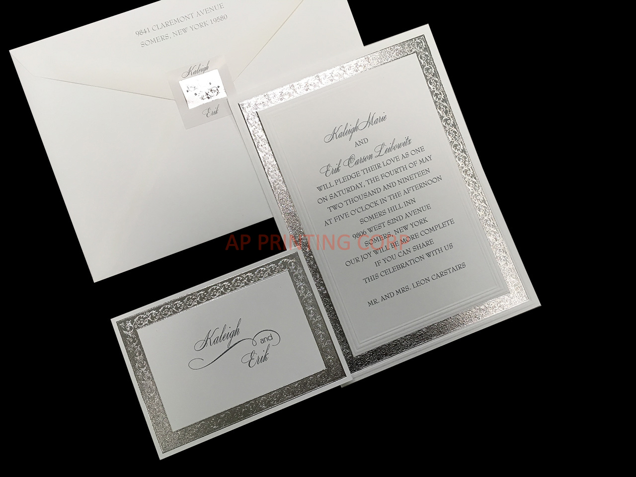 Silver Love Lace [CC-25] Fancy Luxury Wedding Invitation