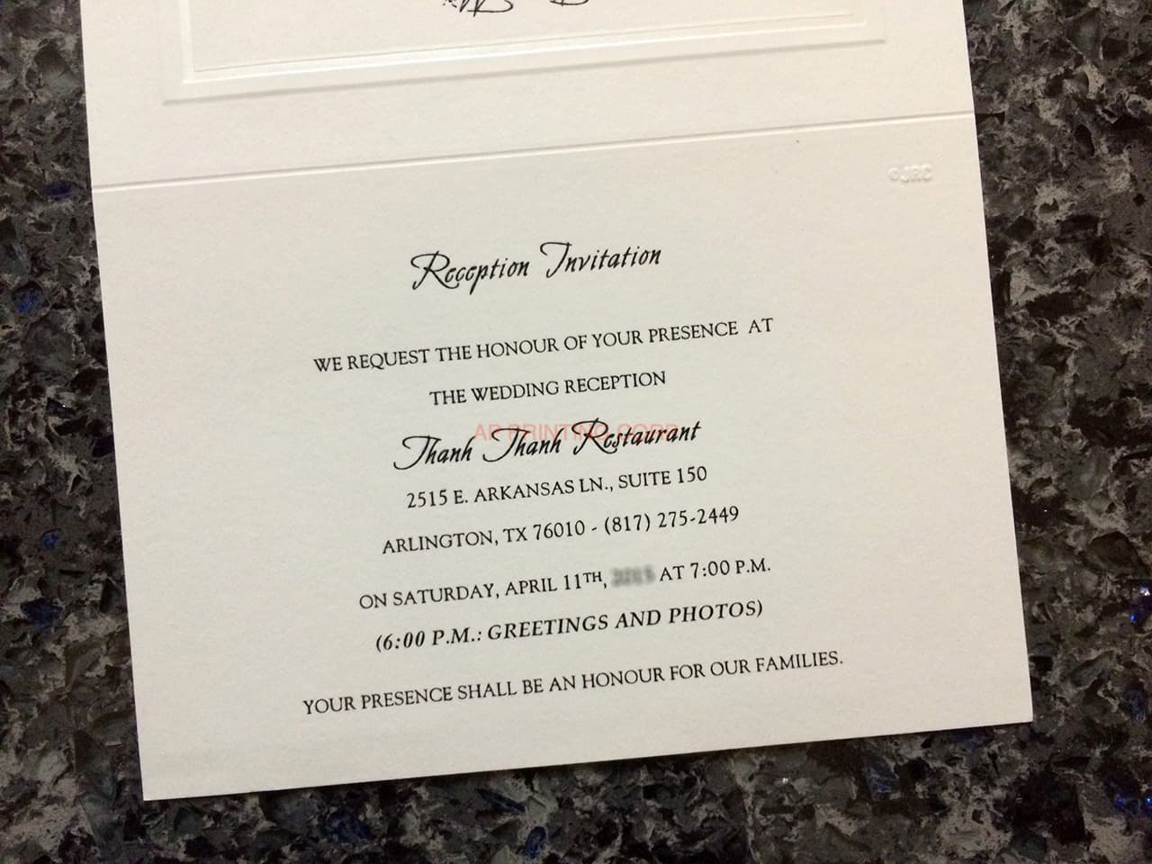 K781 [I-10] Vietnamese & English Wedding Invitation