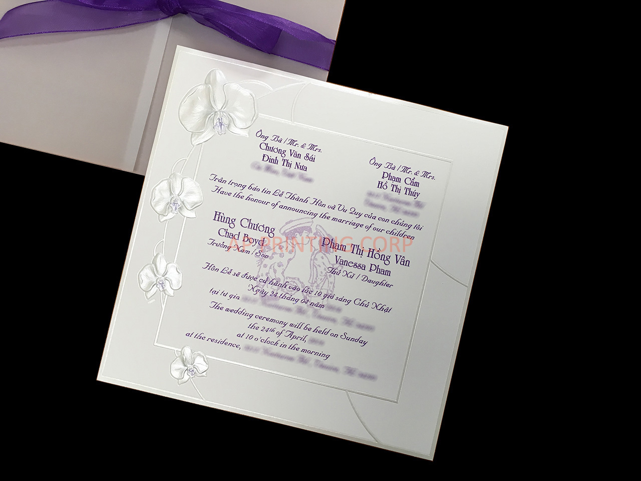 K778-Wrap [I-12] Vietnamese & English Wedding Invitation