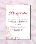 Inspirational Pink Flowers Simple Flat 5x7 Wedding Invitation