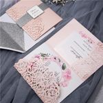 Gorgeous Lace Foil Laser Cut Wedding Invitation