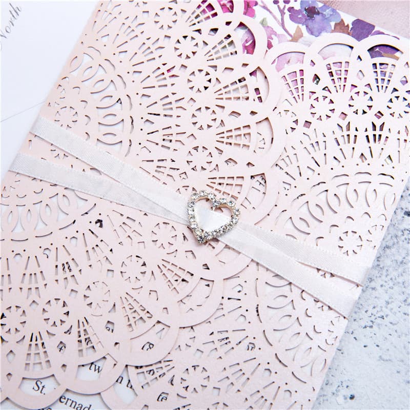 Graceful Lace Laser Cut Wedding Invitation