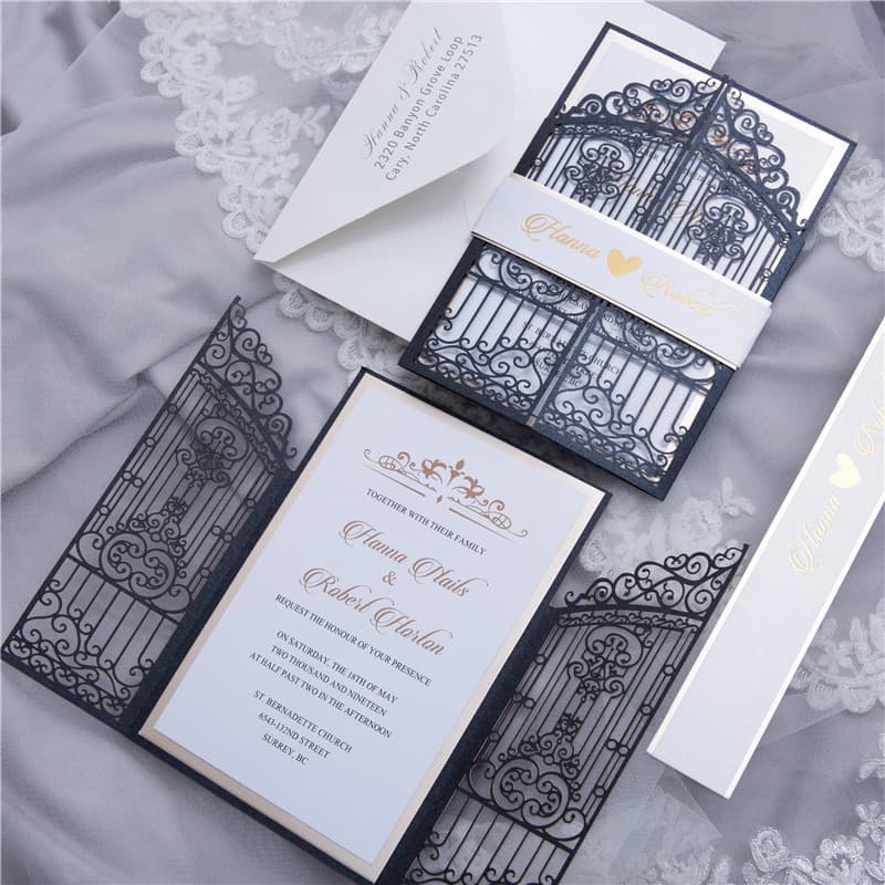 Laser Cut Template JP2 Wedding Invitation