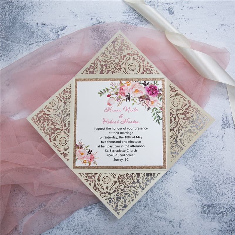 Laser Cut Template JP3 Wedding Invitation