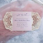 Metallic Gold Laser Cut Pocket Wedding Invitation