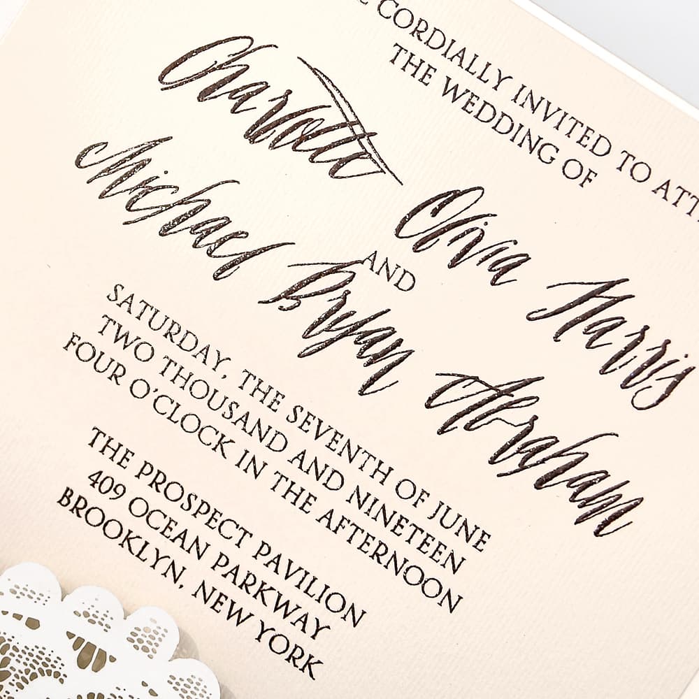 Chantilly Lace Fancy Luxury & Laser Cut Wedding Invitation