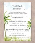Watercolor Palm Trees Vellum Wrapped Vietnamese & English Wedding Invitation