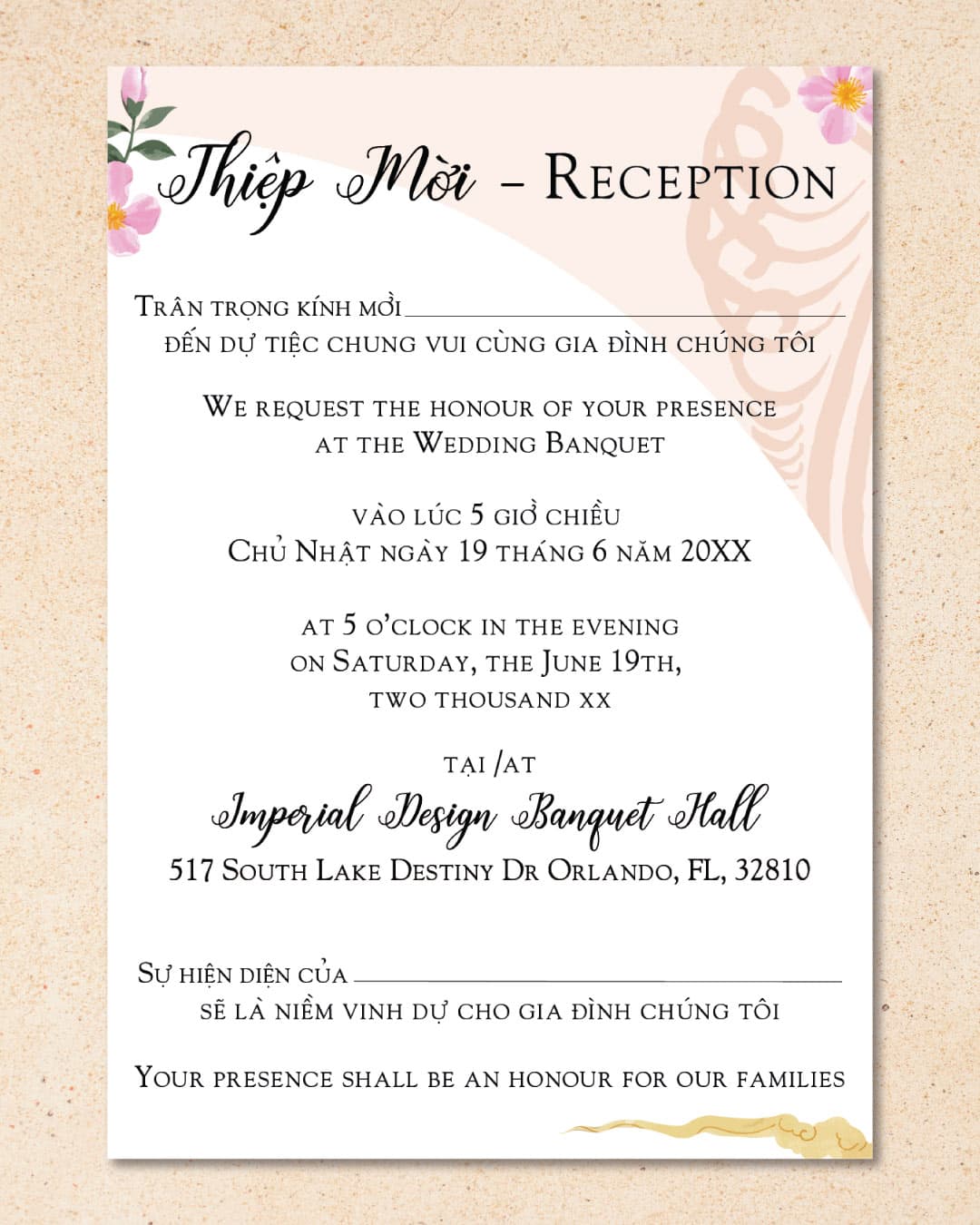 Vellum Wrapped Vietnamese & English Wedding Invitation