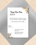Boho Brown Branches Vellum Wrapped Vietnamese & English Wedding Invitation