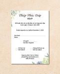 Beautiful Succulents Vellum Wrapped Vietnamese & English Wedding Invitation