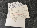 Gold Heart Flourish Pocket Laser Cut Vietnamese & English Wedding Invitation
