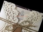 Elegant Floral Tri-Fold Laser Cut Pocket Wedding Invitation
