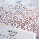 CL-WRAP-66 M-N Midnight Fleur De Lis 4 Peel Laser Cut Wedding Invitation