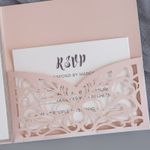 Luxurious Gold Floral Laser Cut Wedding Invitation