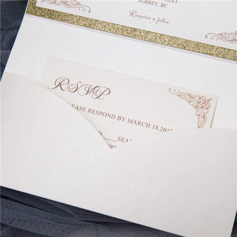 White Heart Diamond Drop Laser Cut Wedding Invitation