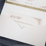 White Heart Diamond Drop Laser Cut Wedding Invitation