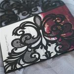 White Lace Tri-Fold Laser Cut Wedding Invitation