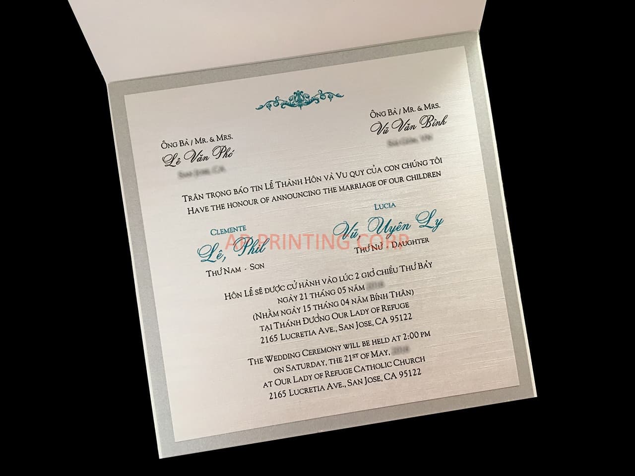 Blush Rose Laser Cut Wedding Invitation