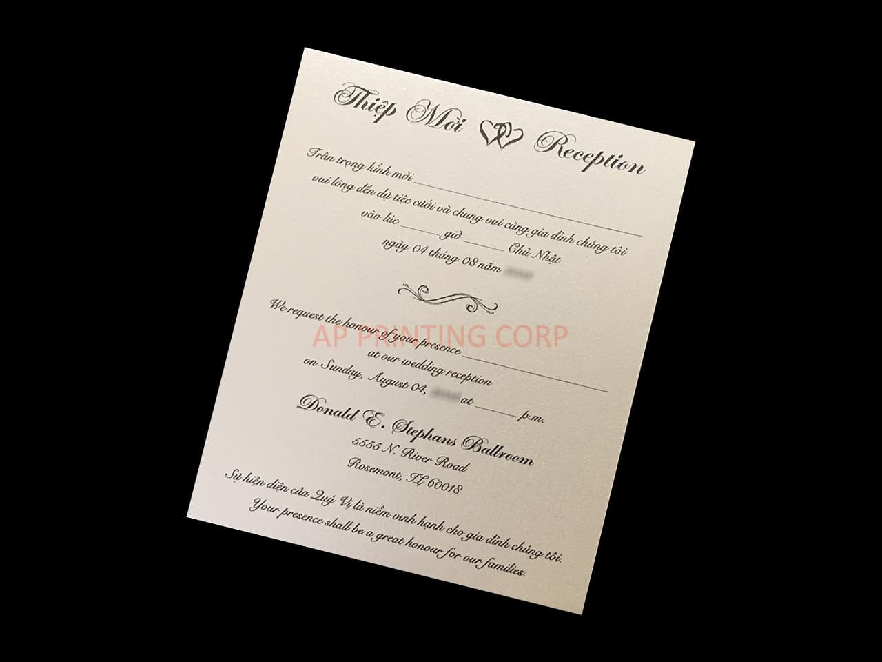 Blush Rose with Silver Glitter Laser Cut Wedding Invitation