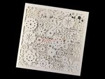Burgundy Lace Tri-Fold Laser Cut Pocket Wedding Invitation