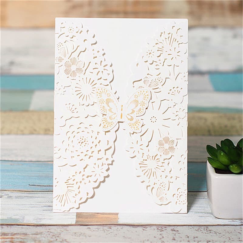 CL-BF-57 M-M Bronze Tree of Love Laser Cut Wedding Invitation