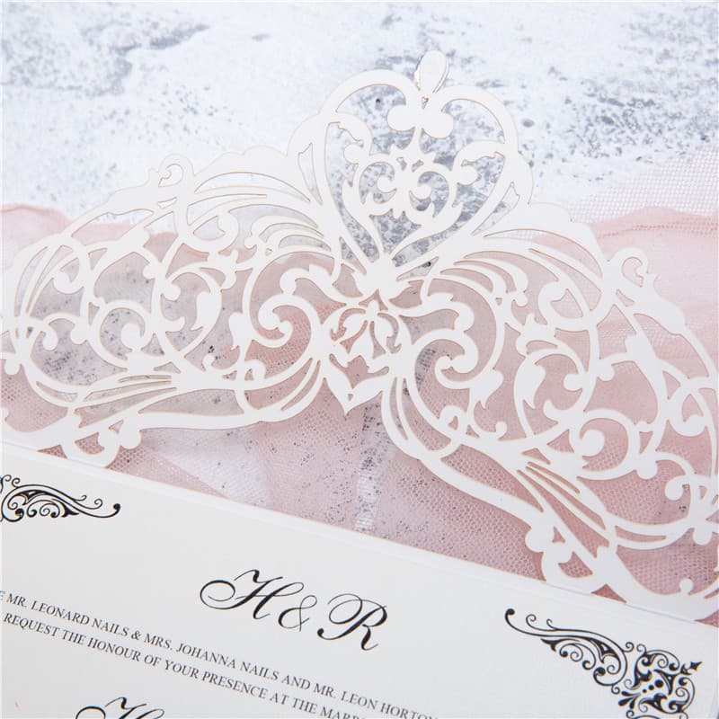 CL-WRAP-66 M-M Midnight Variety of Flowers Laser Cut Wedding Invitation