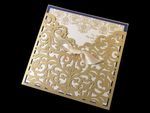Exquisite Lace Vine Tri-Fold Laser Cut Pocket Wedding Invitation