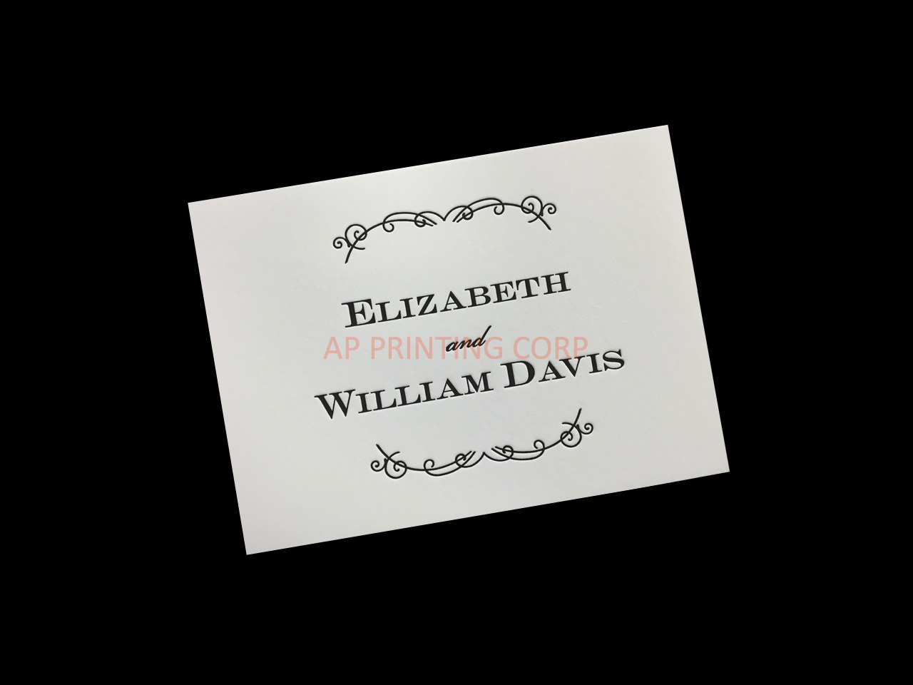 Letterpress Swirls [CC-90] Fancy Luxury Wedding Invitation