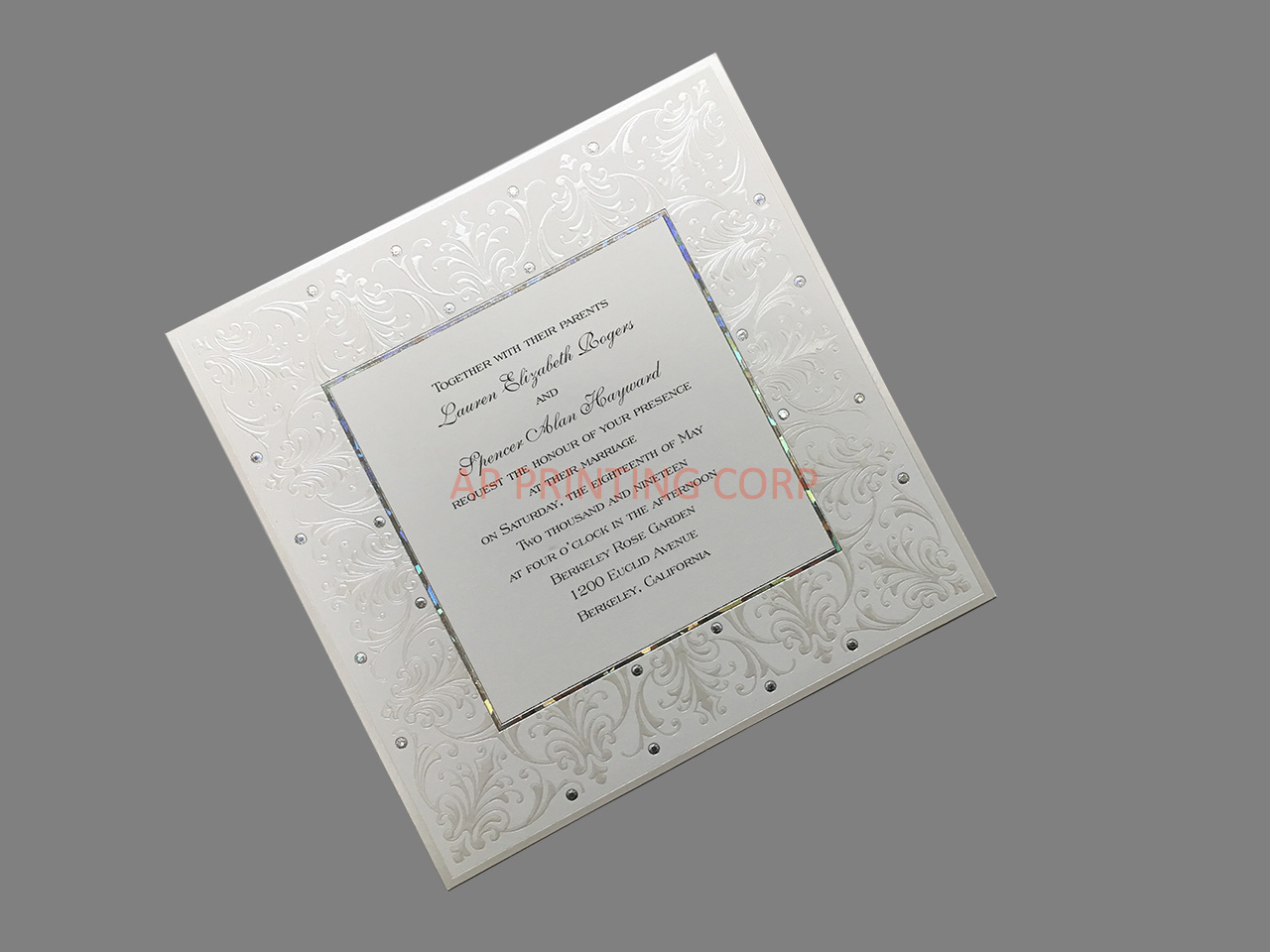 Jeweled Love [CC-67] Fancy Luxury Wedding Invitation