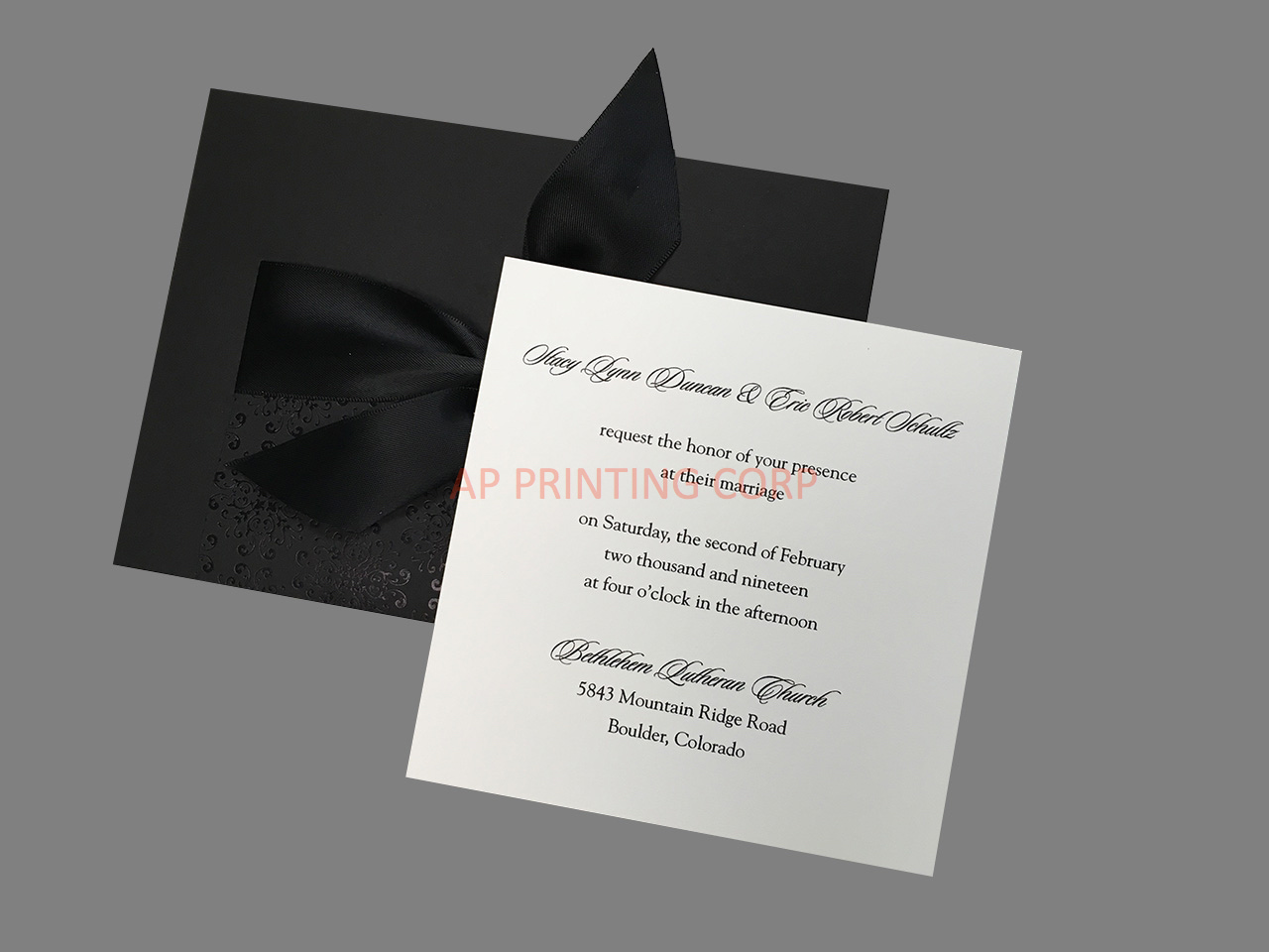 Ebony Amour CC-82 Fancy Luxury Wedding Invitation