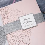 Gorgeous Lace Foil Laser Cut Wedding Invitation