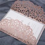 Gorgeous Lace Glittery Laser Cut Wedding Invitation