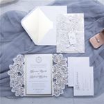Luxurious Eiffel Tower Laser Cut Wedding Invitation
