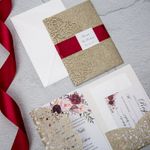 Purple Laser Cut Pattern Wedding Invitation