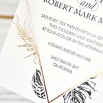 Copper Leaves Foil Fancy Luxury Wedding Invitation