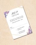 Violet Leaves Vellum Wrapped Vietnamese & English Wedding Invitation