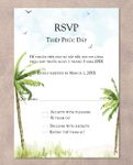 Watercolor Palm Trees Vellum Wrapped Vietnamese & English Wedding Invitation