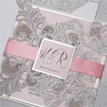 CL-WRAP-66 MPM White Table Setting Lace Laser Cut Wedding Invitation