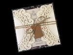 Elegant Floral Tri-Fold Laser Cut Pocket Wedding Invitation