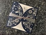 Glittery Lace Laser Cut Wrap Wedding Invitation