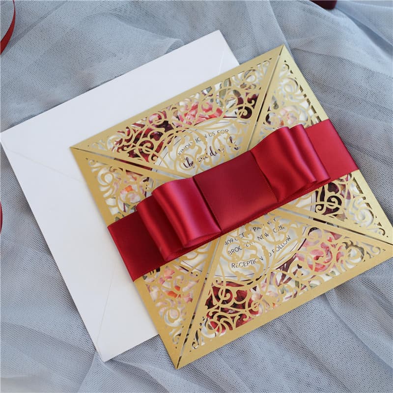 Iron Gate Fold Laser Cut Wedding Invitation