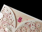 Blush Lace Crown Laser Cut Wedding Invitation