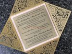 Blush Semicircle Floral Laser Cut Wedding Invitation