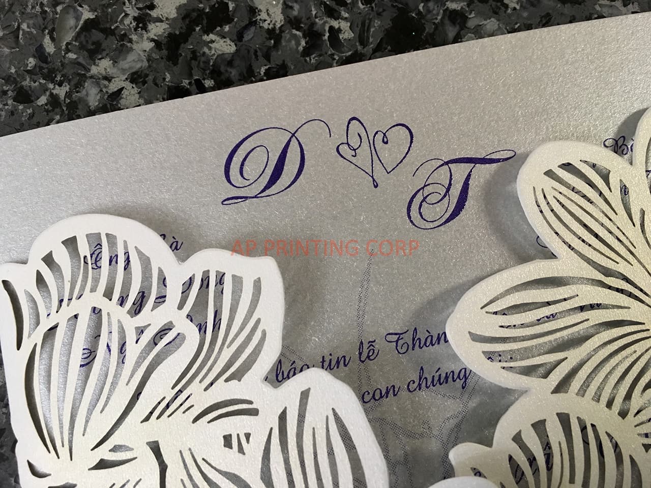 CL-BF-57 M-M Bronze Tree of Love Laser Cut Wedding Invitation