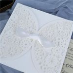 CL-SLIDER-58 M-M Red Peony Tall Slider Laser Cut Wedding Invitation