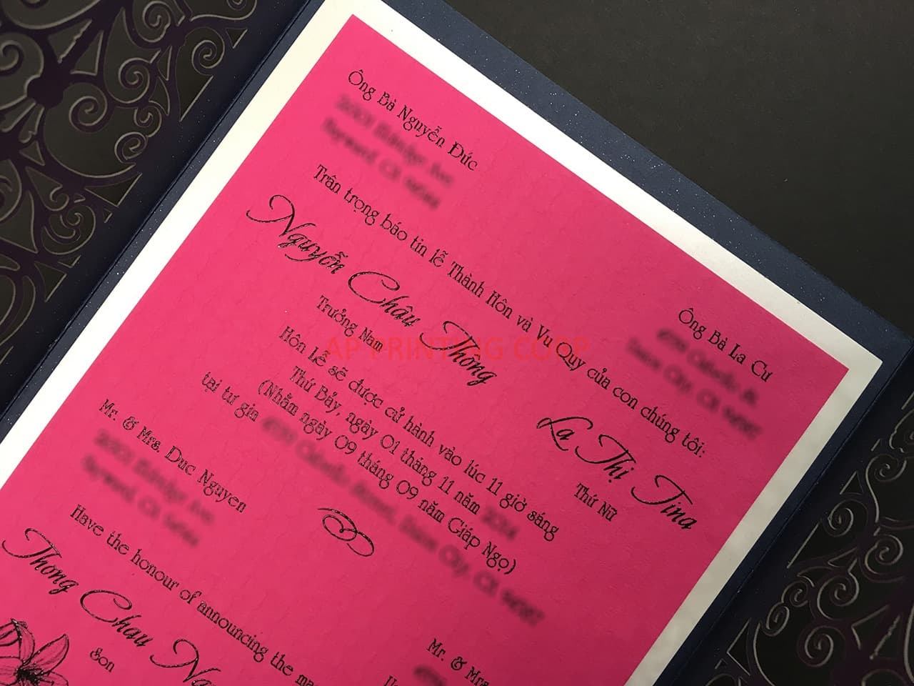 CL-WRAP-66 M-N White Brush Leaves Wrap Laser Cut Wedding Invitation