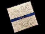 Glittery Lace Laser Cut Pocket Wedding Invitation