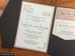 Dark Grey and Nude Vintage A7 Himalaya Pocket Wedding Invitation